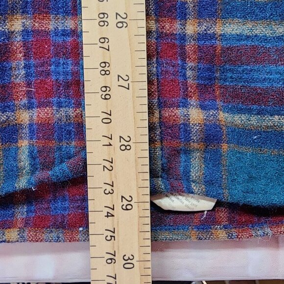 Pendleton Wool Vintage Plaid Button Shirt, Men's Medium Long - Picture 7 of 11